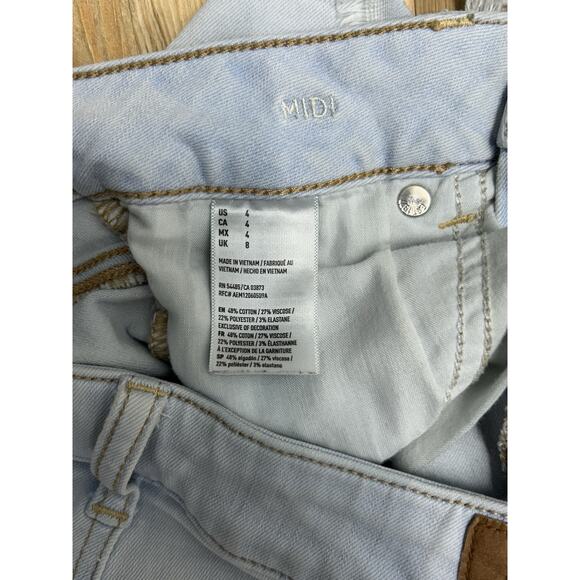 American Eagle Outfitters Midi Denim Light Blue Short Size 4 - Picture 8 of 8